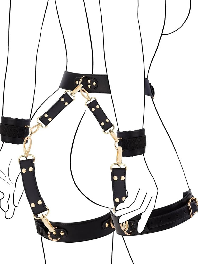 Lori™ – Leder-Bondage-Set mit Riemen & Fesseln (9-Teilig)