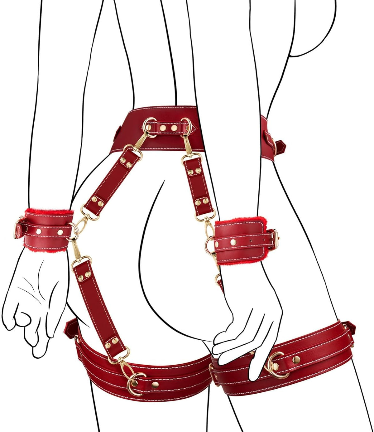 Lori™ – Leder-Bondage-Set mit Riemen & Fesseln (9-Teilig)