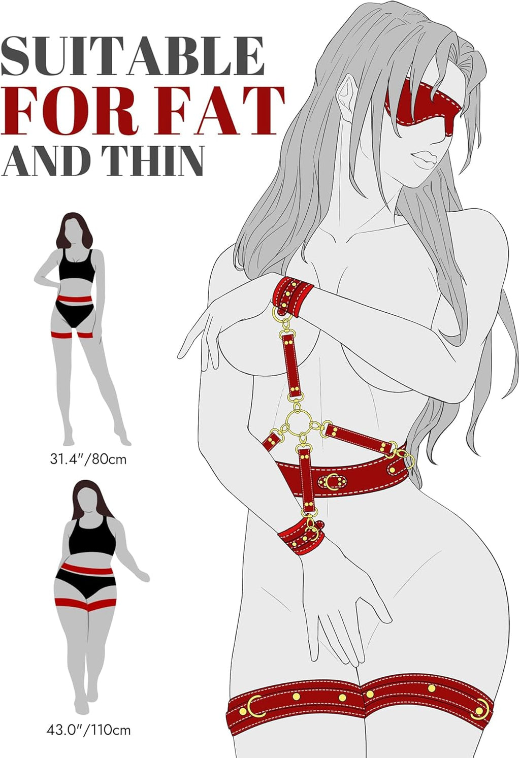 Lori™ – Leder-Bondage-Set mit Riemen & Fesseln (9-Teilig)