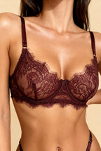 Milana™ - Schokoladenbraunes Spitzen-Dessous-Set