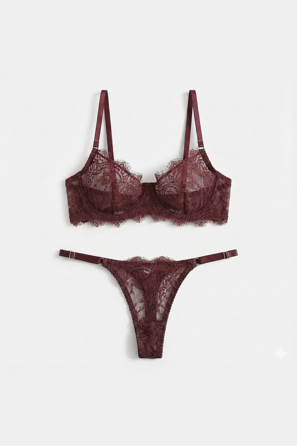Milana™ - Schokoladenbraunes Spitzen-Dessous-Set