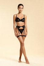 Powder™ - Elegantes 4-teiliges Satin-Dessous-Set